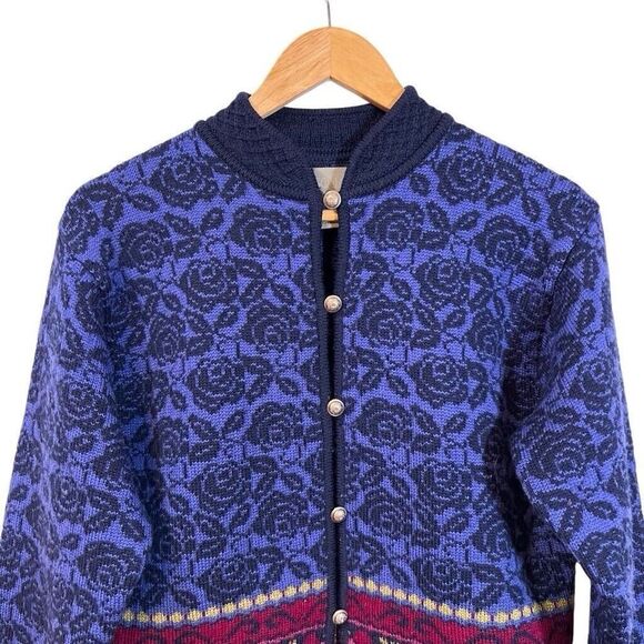 Squaw Valley Blue 100% Wool Size Medium Sweater Heavy High Quality Designer - Picture 3 of 9